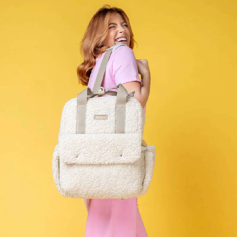 Teddy Convertible Backpack Cream