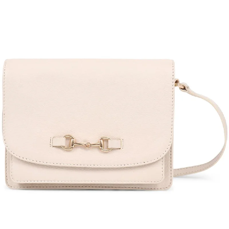 Quilted Leather Crossbody Bag in Cream for a Classic and Elegant AppearanceVitoria Leather Crossbody Bag  - VITORIA / 325 464