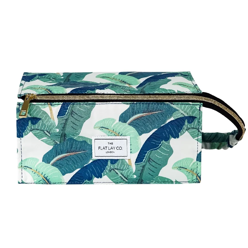 XXL Flat Lay Makeup Box Bag - Tropical Leaves