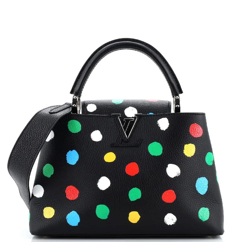 Monogrammed Women's Satchels in Navy for Personalized EleganceCapucines Bag Yayoi Kusama Painted Dots Taurillon Leather MM